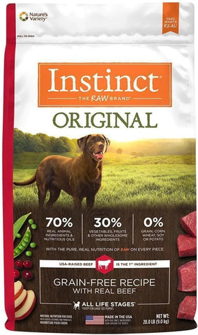 Instinct Original Dry Dog Food, Raw Coated Kibble, Real Beef, 20 lb. Bag