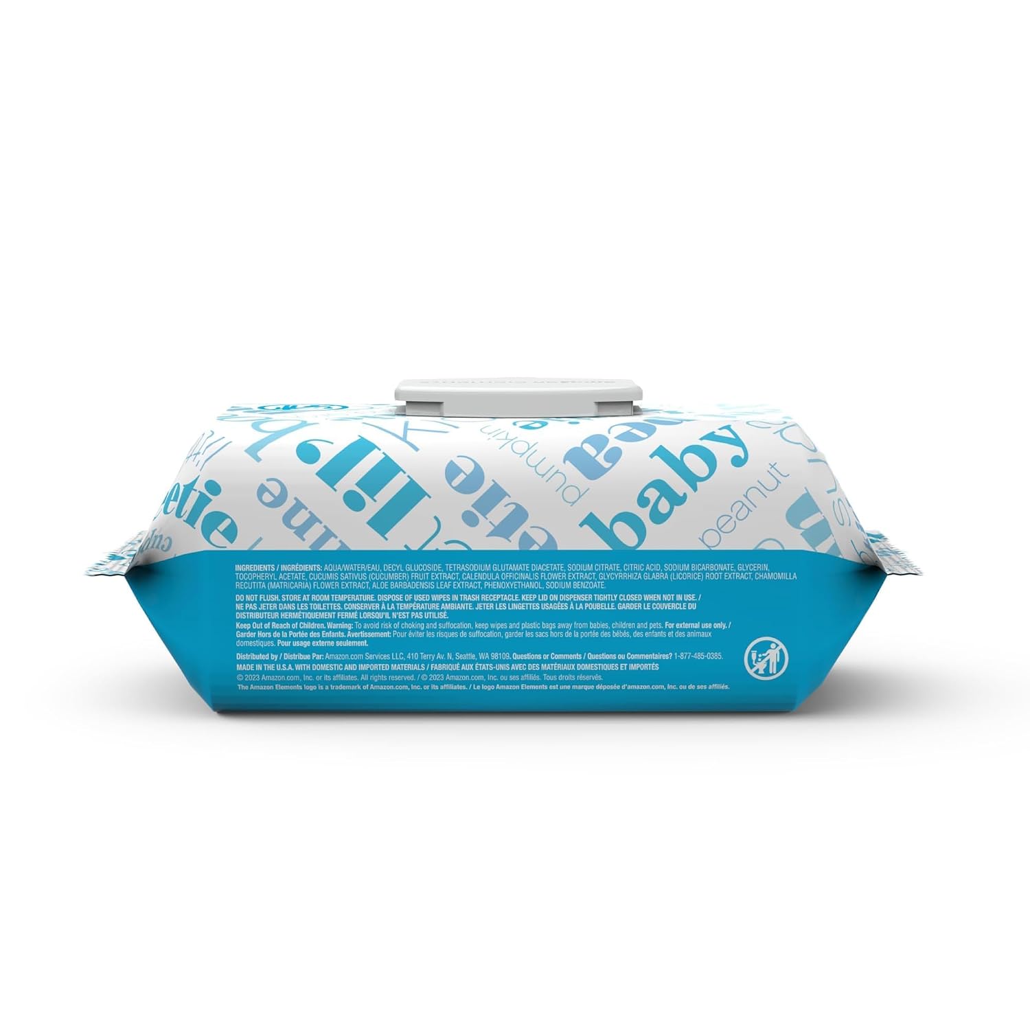 Amazon Elements Baby Wipes, Unscented, Hypoallergenic, Alcohol-Free, 270 Count, Flip-Top Packs