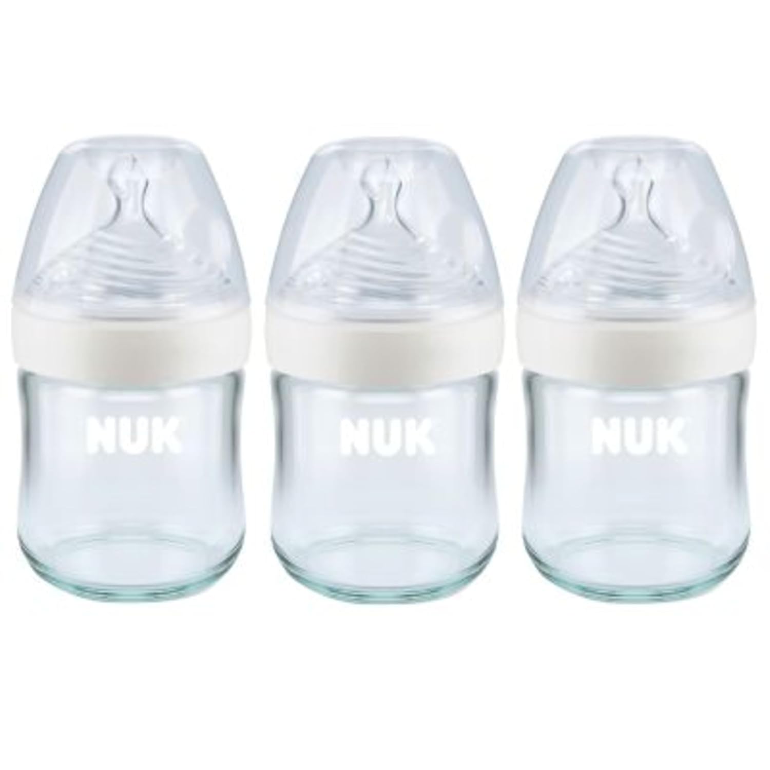 NUK Simply Natural Glass Baby Bottles, 4 oz, 3 Pack