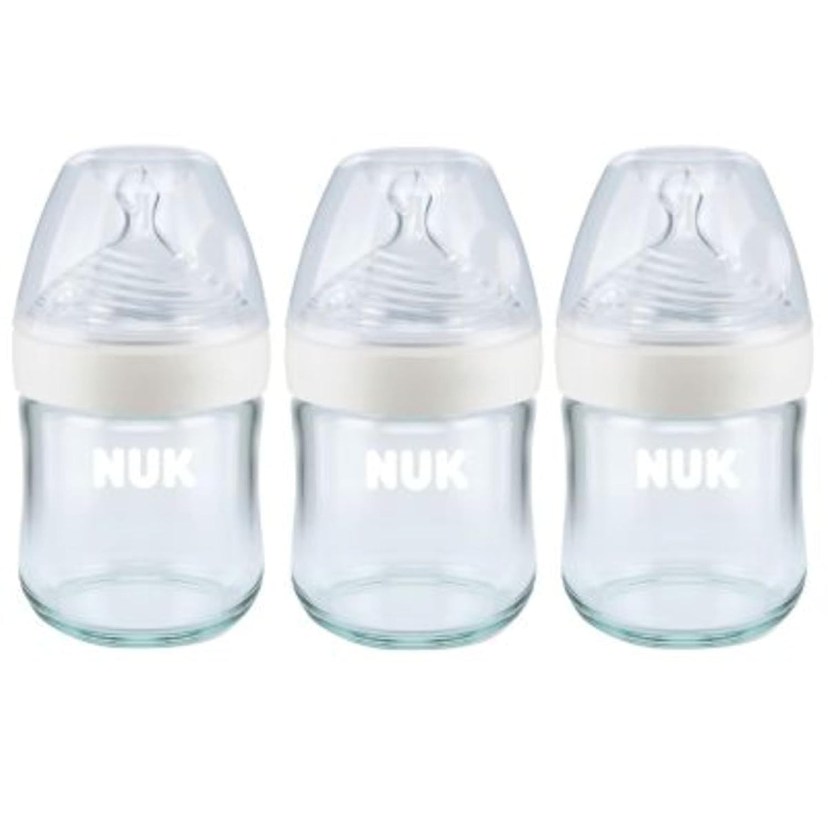 NUK Simply Natural Glass Baby Bottles, 4 oz, 3 Pack