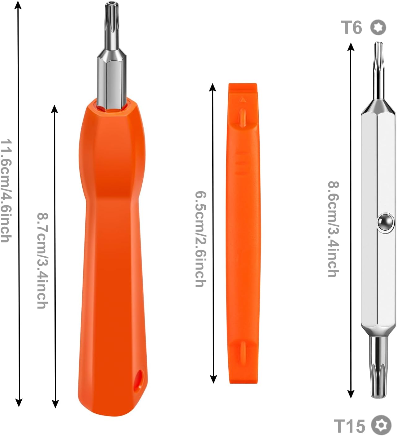 Video Doorbell Screwdriver, Double-Ended T6 T15 Screw Driver Tool for Camera Video Doorbell Replacement, Battery Change, Wifi Password Reset