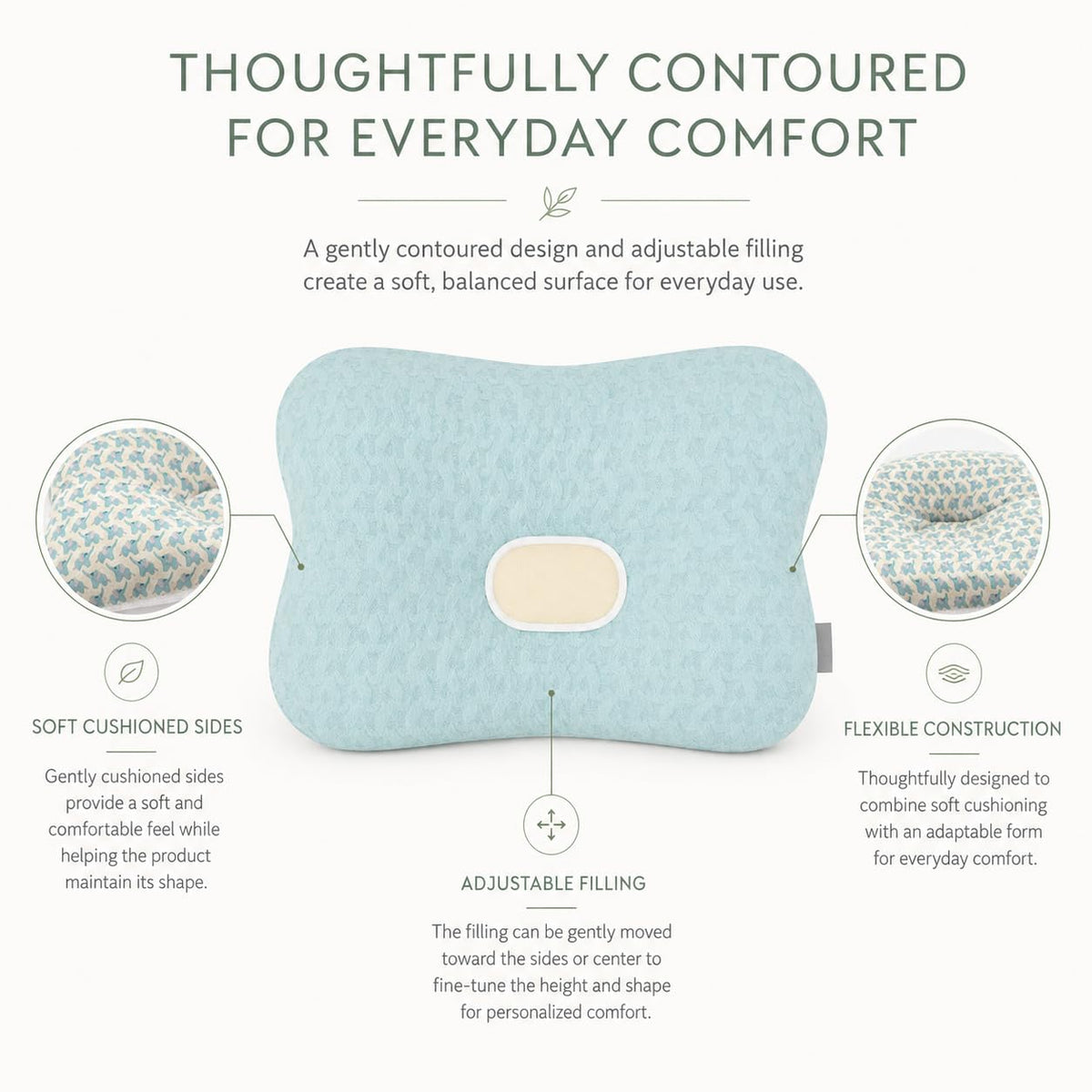 Soft Hypoallergenic Head Support Organic Cotton Machine Washable
