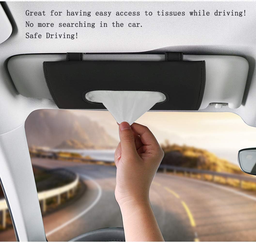 Carstuus Car Tissue Holder, Sun Visor Napkins Holder, Car Accessories