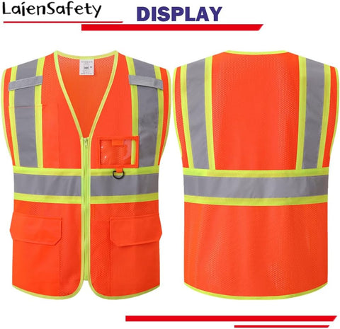 Hi Vis Safety Vest for Men Women,EK178,Orange,M