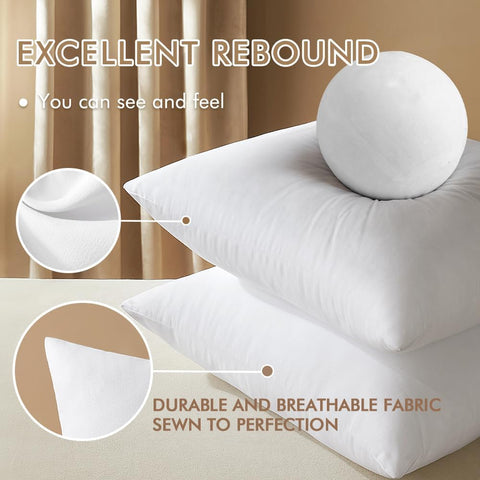 MIULEE 12x20 Pillow Inserts Set of 2, Throw Pillows for Sofa Couch Bed
