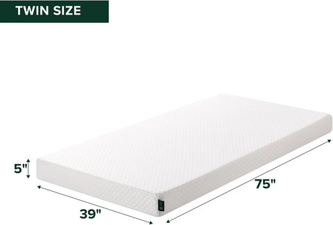 Zinus 5 Inch Twin Cooling Essential Memory Foam Mattress, Medium Feel