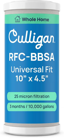 Culligan RFC-BBSA Whole House Water Filter, 10 x 4.5 in, 25 Micron Carbon
