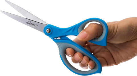 LIVINGO Kids Scissors 7" School Craft Scissors Pointed Tip 3 Pack