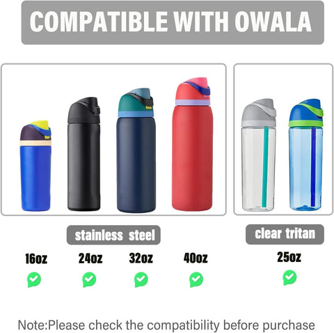 Replacement Lid for Owala Freesip, Compatible with Owala Cup 16oz 24oz 32oz 40oz, One Button Water Bottle Top Lid Replacement Accessory and Straws, Leakproof, BPA-Free (Orangepink)