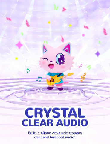 iClever HS25 Kids Headphones Cat Ear, LED Light Up for Toddler Girls School