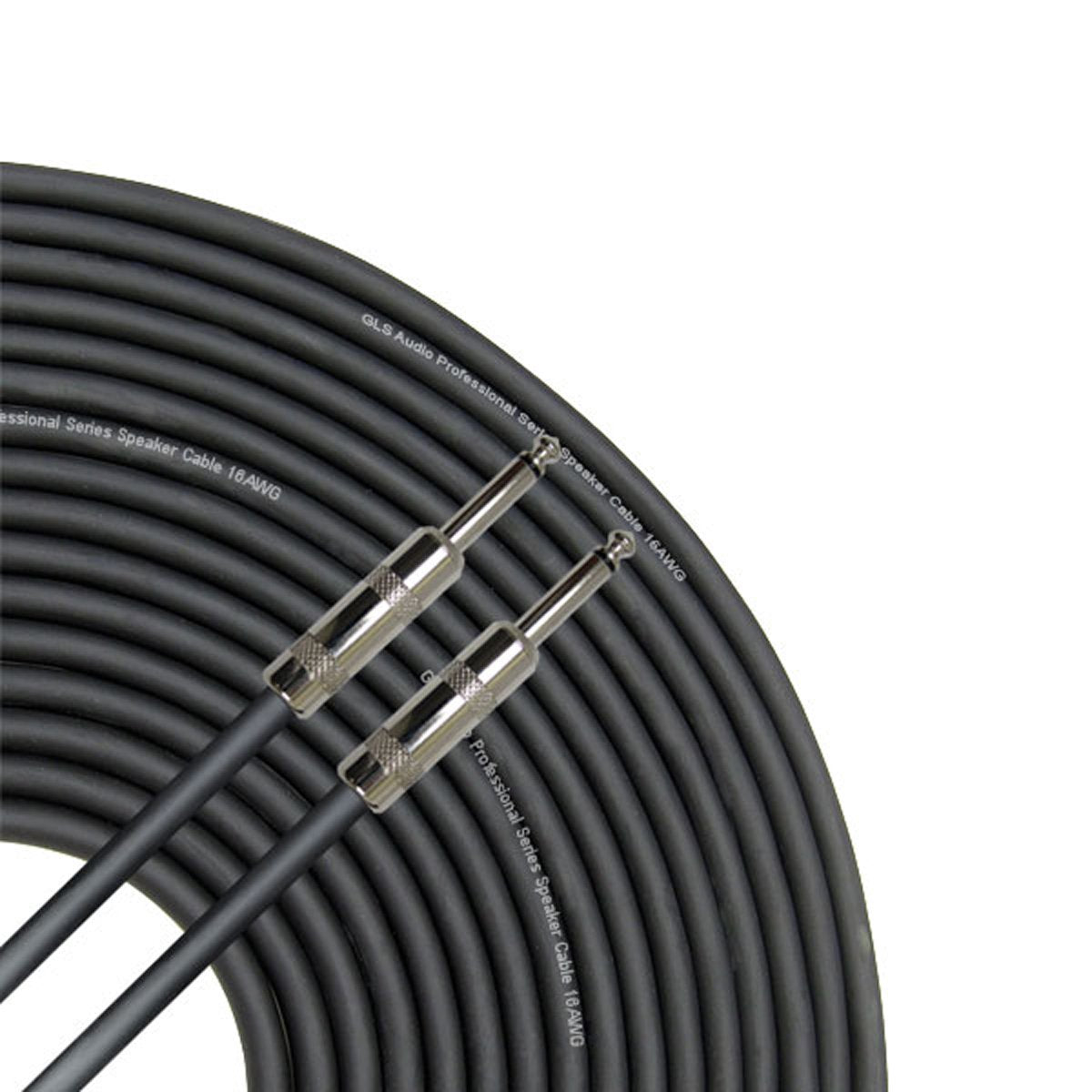 GLS Audio Speaker Cable - 12AWG Speaker Wire, 1/4 in TS Connector, 25 Ft