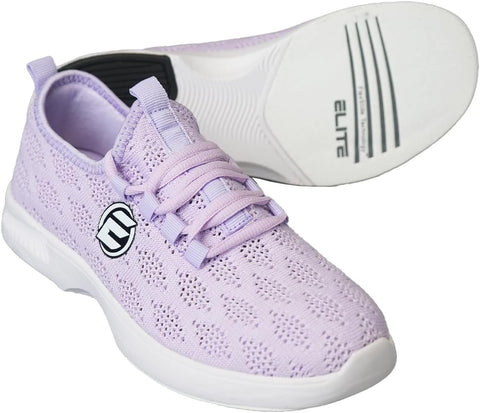 ELITE Women's Kona Slip-On Bowling Shoes - Lightweight Athletic, Breathable Knit, Universal Soles