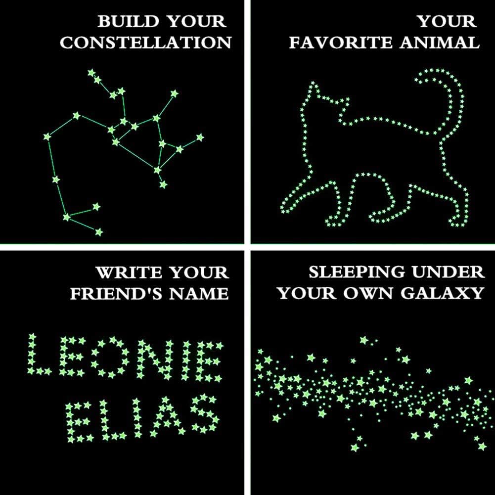 Glow in The Dark Stars Wall Stickers,Ceiling Star,Glowing Stars for Ceiling and Wall Decals,Perfect for Kids Bedroom,Wall,Room Decor,Party Birthday Gift(452Pcs Green)
