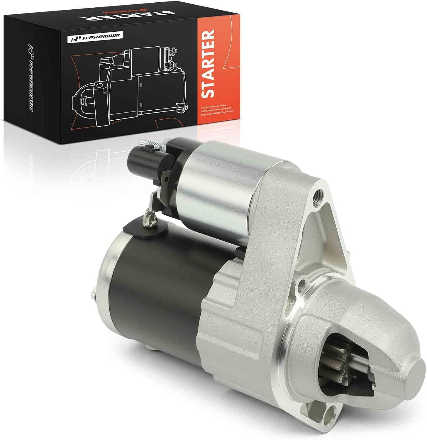 A-Premium Starter Motor, 12V 1.4KW 10 Teeth Clockwise