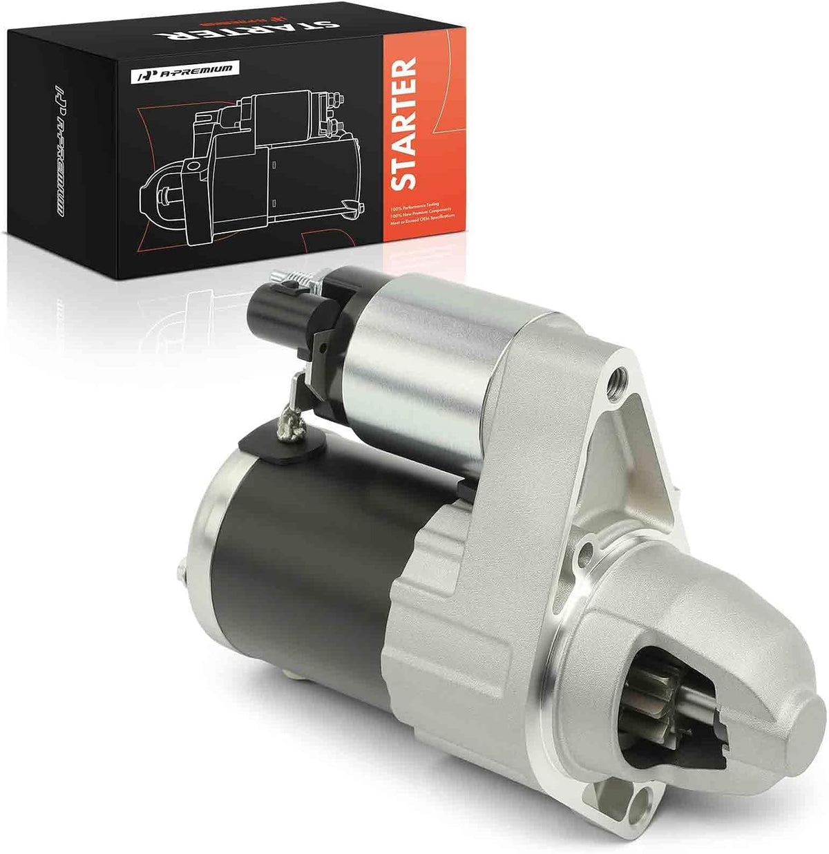 A-Premium Starter Motor, 12V 1.4KW 10 Teeth Clockwise