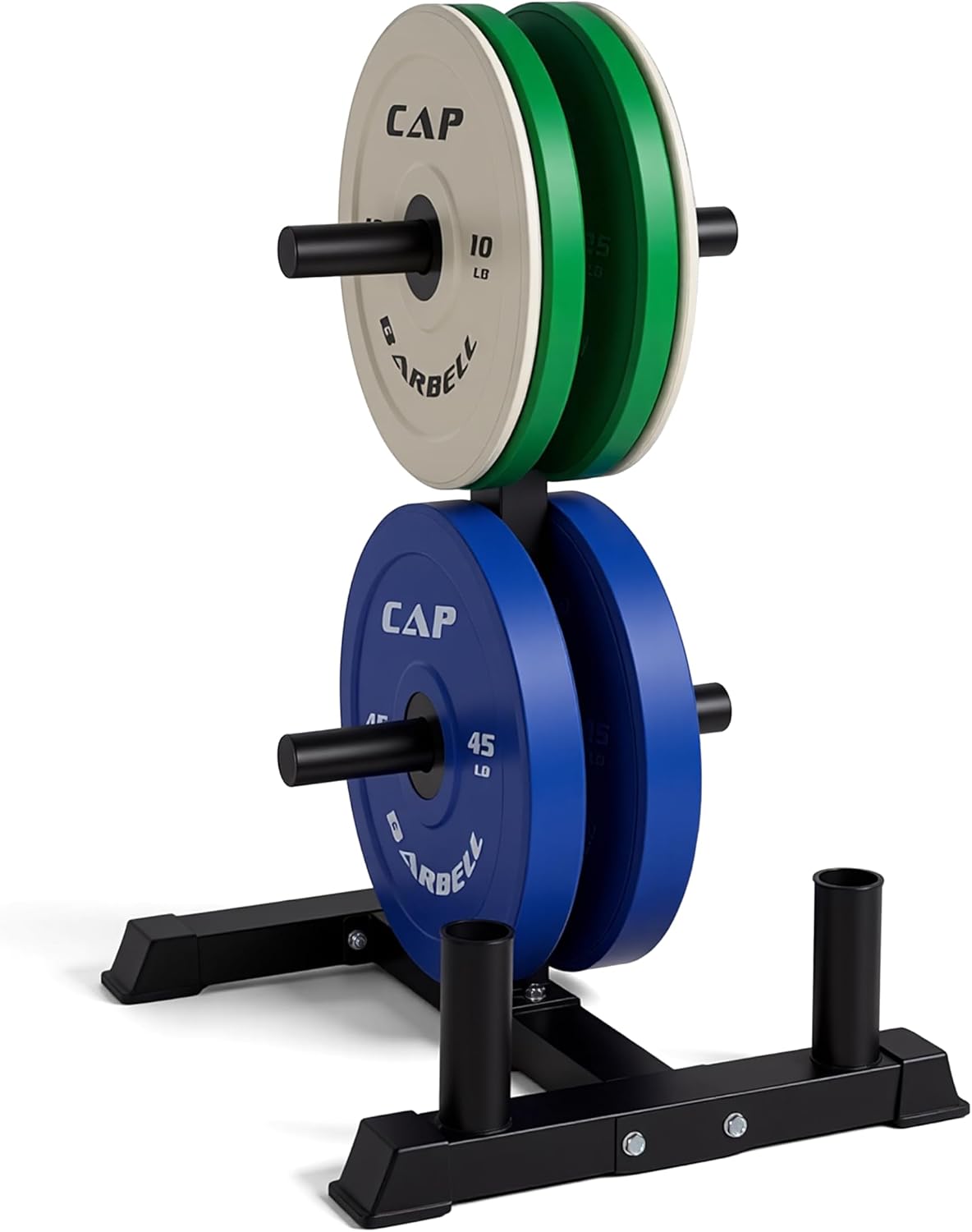 CAP 2-inch Olympic Bumper Plate Weight Set | 100-370 lbs | Multiple Colors | Storage Rack Optional