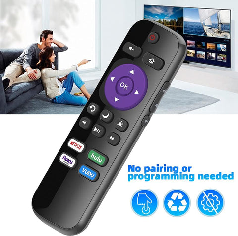 Gvirtue Replacement Remote Control Compatible for All Onn Roku Smart TV, Universal for Onn Roku TV Remote, for 24” 32” 40” 43” 50” 55” 58” 65” 70” Roku TV with Netflix Hulu Vudu Button