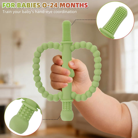 Fu Store Hollow Teether Tube Apple Shape Baby Teething Toy for Babies 0-36M