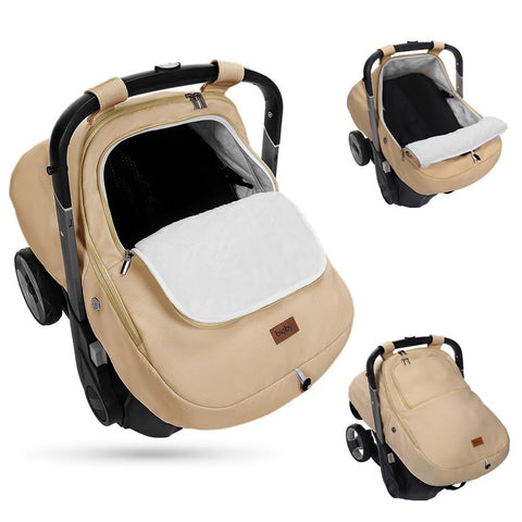 Bioby Winter Baby Car Seat Cover, Infant Car Seat Cover for Boy Girl, Khaki