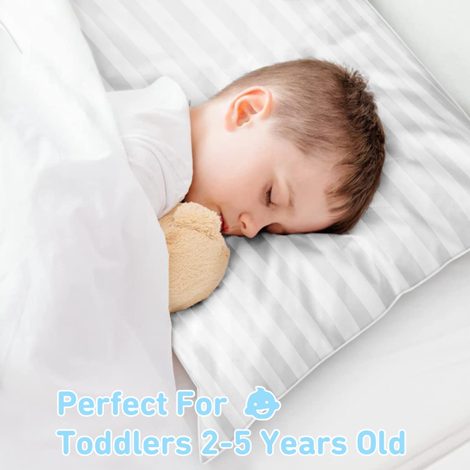 Toddler Pillow,13 x 18 Kid Pillows for Sleeping,Machine Washable Kids Pillow, Perfect for Travel,Toddlers Cot(Not Included Pillowcase)