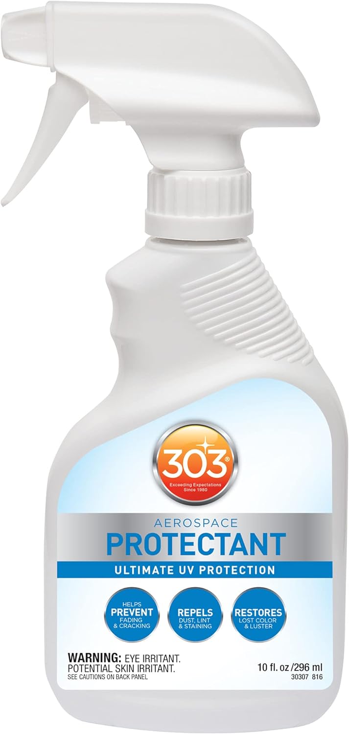 303 (30307-12PK) UV Protectant Spray for Vinyl, Plastic, Rubber, Fiberglass, Leather & More – Dust and Dirt Repellant - Non-Toxic, Matte Finish, 10 Fl. oz., (Pack of 12)