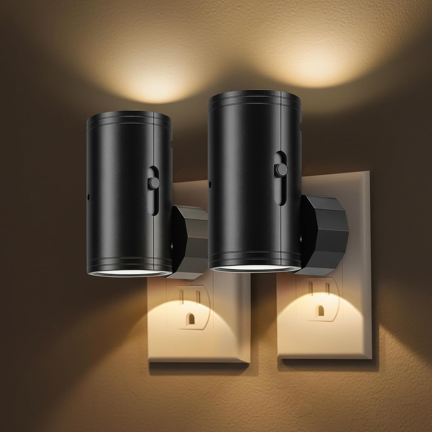 TSEXES LED Night Lights Plug into Wall 2 Pack,Dimmable,Soft White 3000K