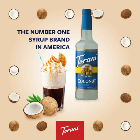 Torani Sugar Free Coconut Flavored Drink Syrup, 25.4 fl oz (Pack of 4)