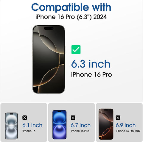 amFilm OneTouch for iPhone 16 Pro Screen Protector 6.3'' Tempered Glass