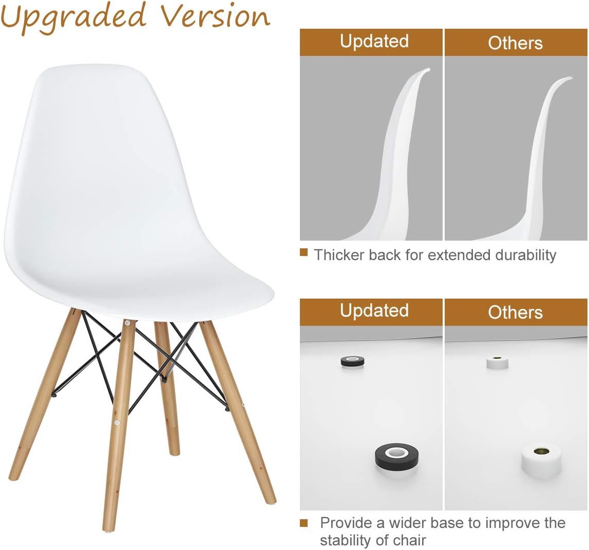 GIANTEX Dining Chairs Set of 2 White, Pre Assembled Dining Room Chairs