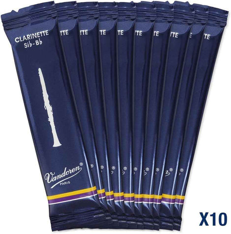 Vandoren CR102 Bb Clarinet Traditional Reeds Strength 2; Box of 10