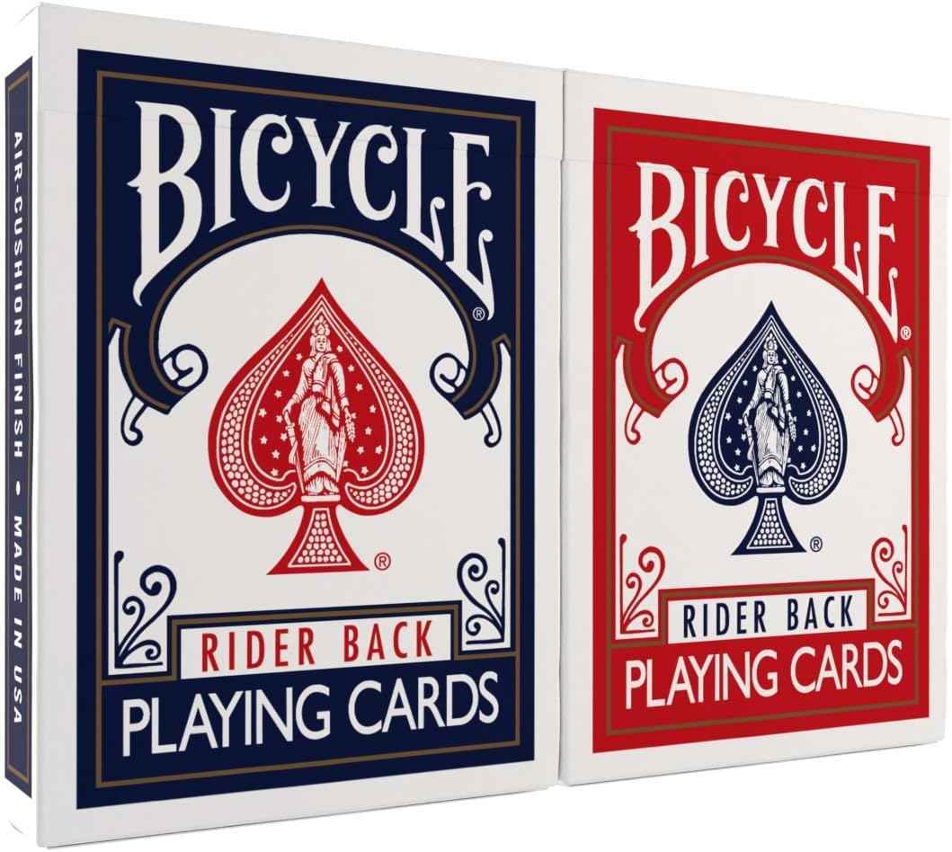 Bicycle Rider Back Playing Cards, Standard Poker Size Deck of Cards, Red & Blue (2 Pack), Classic Cards, Blackjack, Family Game Night & Card Games, Fun for All Ages