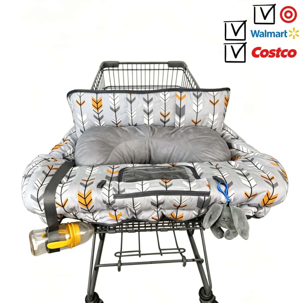 Shopping Cart Cover for Baby, High Chair Cover for Boy Girl, Infant Grocery Cart Cushion with Removable seat Positioner and Cellphone Holder