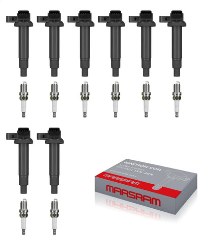 Marsram Ignition Coil Pack UF230 Spark Plug for Toyota 2001-2009 Sequoia