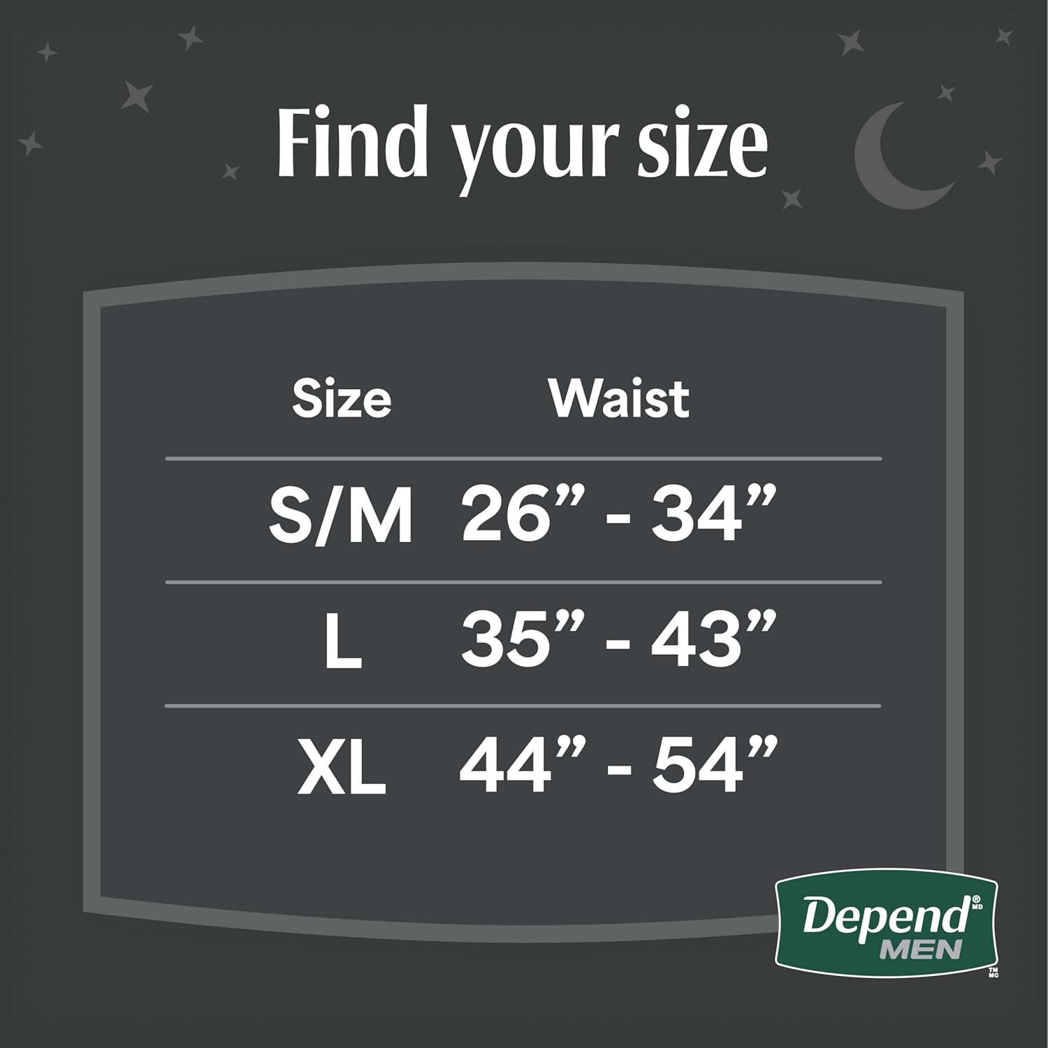 Depend Night Defense Adult Diapers for Men, Large, 56 Count