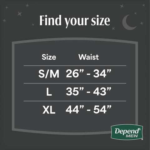 Depend Night Defense Adult Diapers for Men, Large, 56 Count