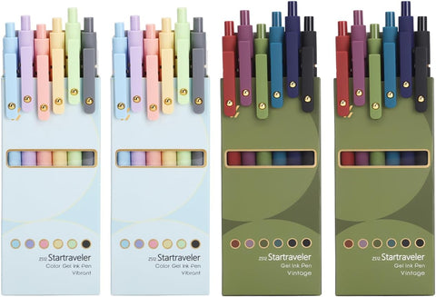 FIOVER Colored Gel Pens 24 Pack 0.7mm Medium Point Pens for Journaling