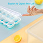 DOQAUS Ice Cube Tray with Lid and Bin, 4 Pack Silicone Plastic Ice Cube Trays for Freezer with Ice Box, Ice Trays with Ice Container, Stackable Ice Tray with Storage Ice Bucket Kits, Ice Scoop