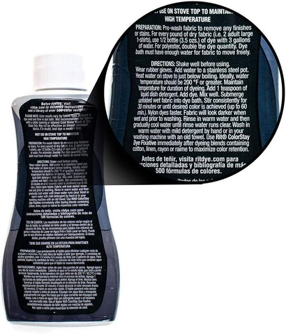 Rit DyeMore 7 Oz. Synthetic Liquid Fiber Dye Single Pack with Plastic Gloves for Clothing, Décor, and Crafts – Graphite