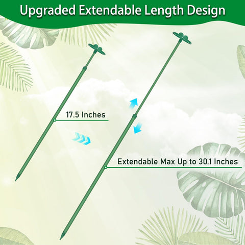 Extendable Plant Stakes,Length Scalable From17.5to30.1IN Plant SupportStake