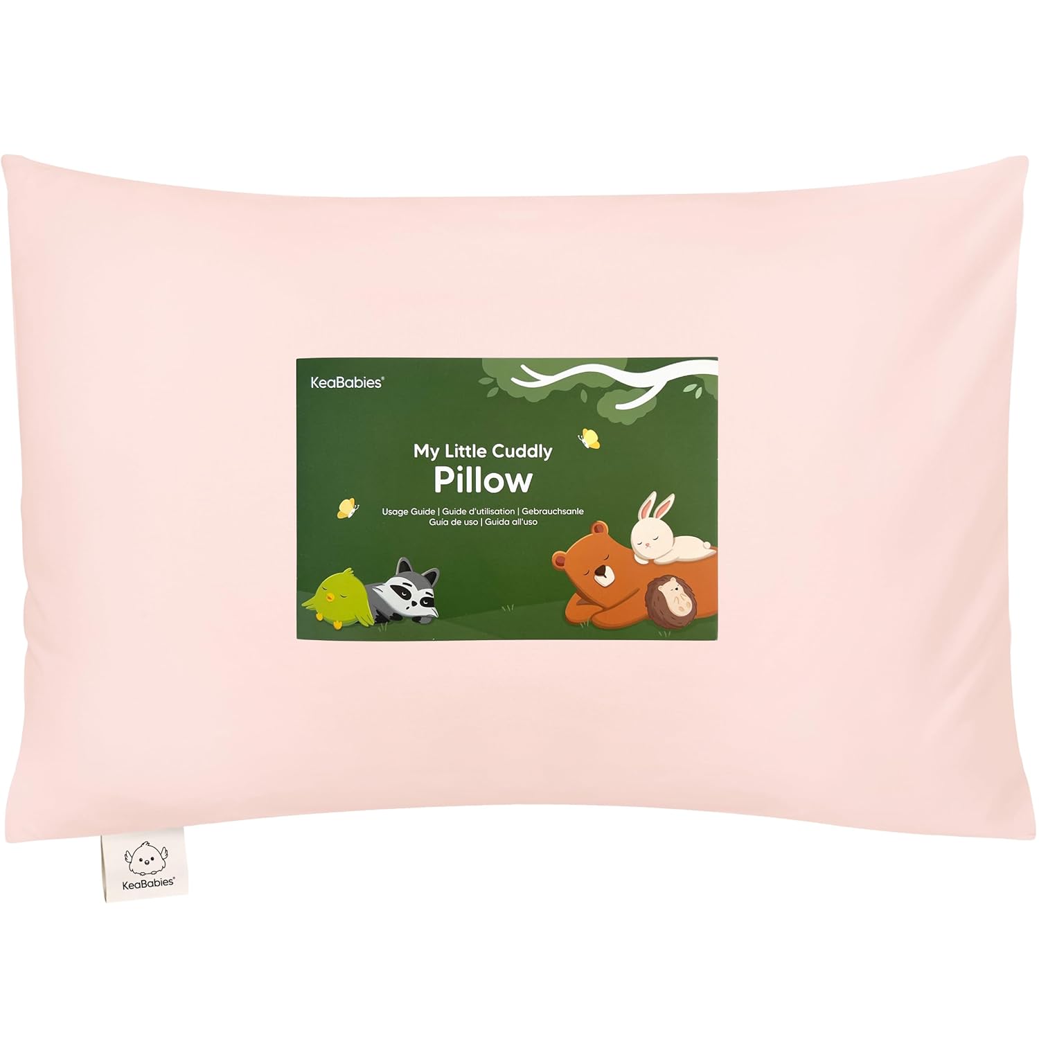 KeaBabies Toddler Pillow with Pillowcase, 12x18 Kids Pillows, Mist Pink