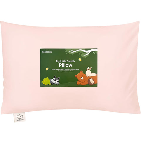 KeaBabies Toddler Pillow with Pillowcase, 12x18 Kids Pillows, Mist Pink