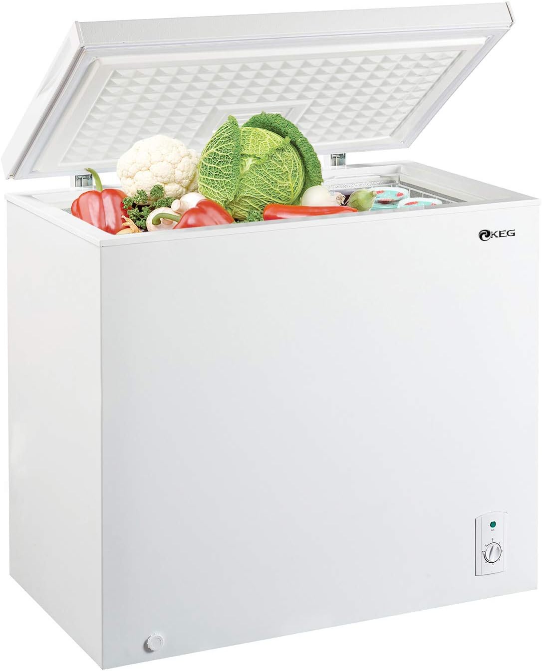KEG 7.0 cu ft Top Chest Freezer with Adjustable Thermostat and Removable Storage Basket, Freezing Machine for Home and Kitchen