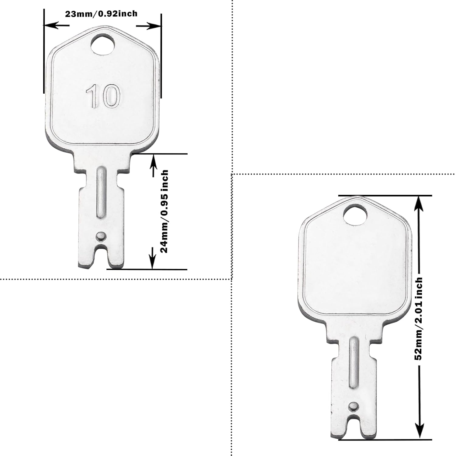 Construction Ignition Keys, 10Pcs 166 Forklift Key Hyster Heavy Equipment Keys
