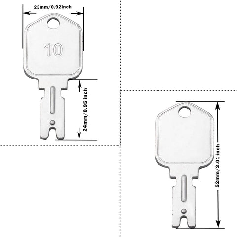 Construction Ignition Keys, 10Pcs 166 Forklift Key Hyster Heavy Equipment Keys