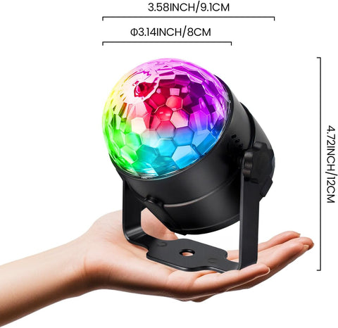 NEQUARE Disco Ball Party Lights 2-Pack, Sound Activated Strobe with Remote