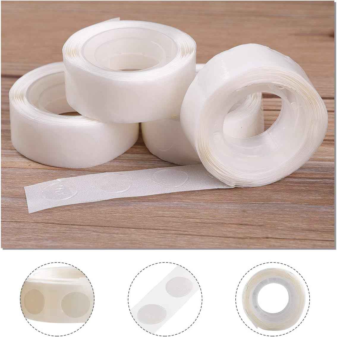 gegemaoyi 3000pcs Glue Point Clear Balloon Glue Removable Adhesive Dots Double Sided Dots of Glue Tape for Balloons Craft Glue Points Dots Sticky Dots or Wedding Decoration