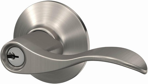 SCHLAGE Accent Keyed Entry Door Handle, Reversible, Satin Nickel