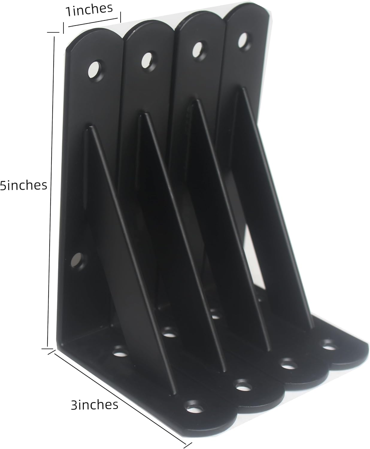 8 Pack L5 x H 3" Black Heavy Duty Shelf Brackets with Screws Metal Shelf Brackets Shelf Support Angle Brackets for Shelves L Brackets Heavy Duty Floating Shelf