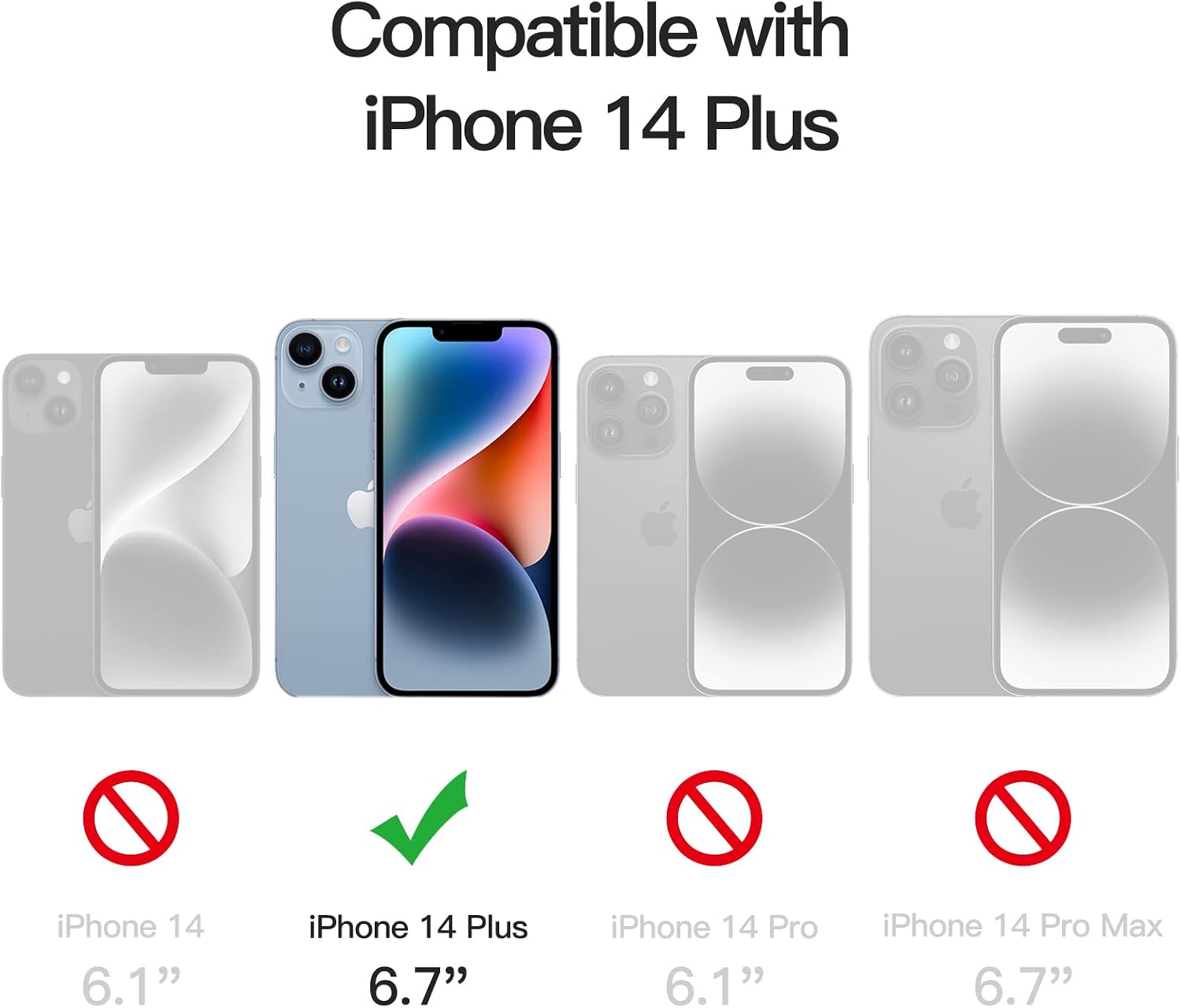 JETech Privacy Screen Protector for iPhone 14 Plus, 2-Pack