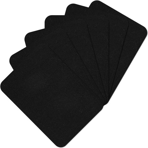 Premium Quality Fabric Repair Patches Iron-on Patches for Clothing Inside & Outside Strongest Glue Cotton 3" by 4-1/4" (7.5 cm x 10.5 cm)… (6PCS-Black)